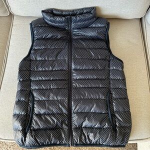 Uniqlo Navy Blue Polka Dot Premium Down Ultra Light Vest S